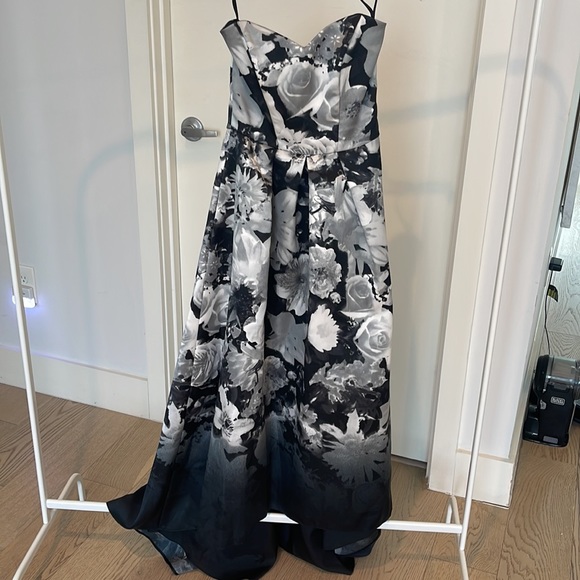 Alfred Sung Hi/Lo Floral Print Formal Dress  - 2 - Picture 3 of 7
